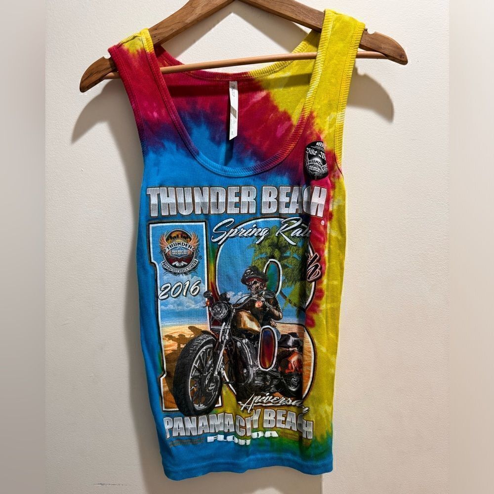 Bike Week Ribbed Tye Dye Tank Large 2016 Thunder Beach